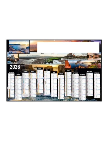 TOUR DE FRANCE 2026 - MAXI 650 x 405 mm - LEGER 400G - DOS CUISINE - SANS MARQUAGE - 1 TROU EN TETE