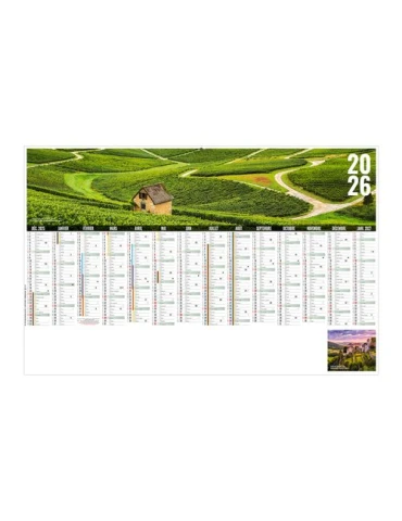 LIBRE CHOIX JURASSIEN 2026 - MAXI 650 x 405 mm - LEGER 400G - DOS FRANCE REGIONS - SANS MARQUAGE - 1 TROU EN TETE