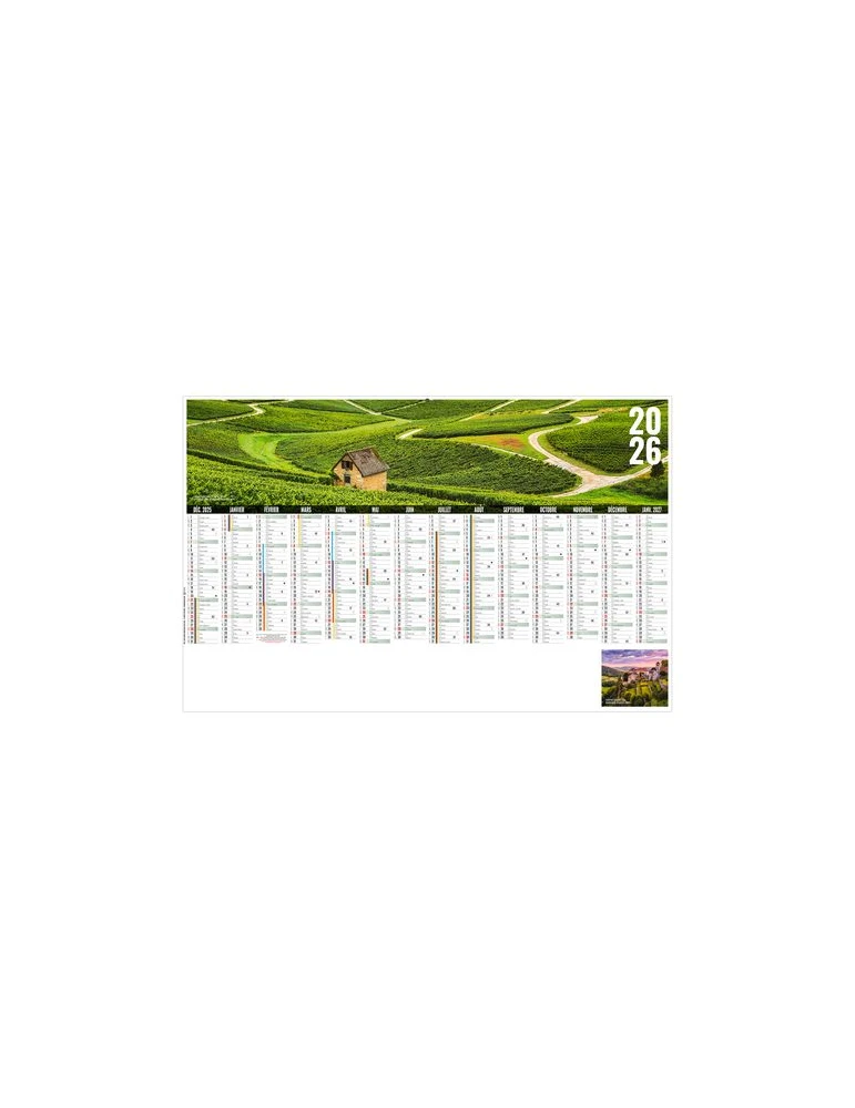 LIBRE CHOIX JURASSIEN 2026 - MAXI 650 x 405 mm - LEGER 400G - DOS FRANCE REGIONS - SANS MARQUAGE - 1 TROU EN TETE