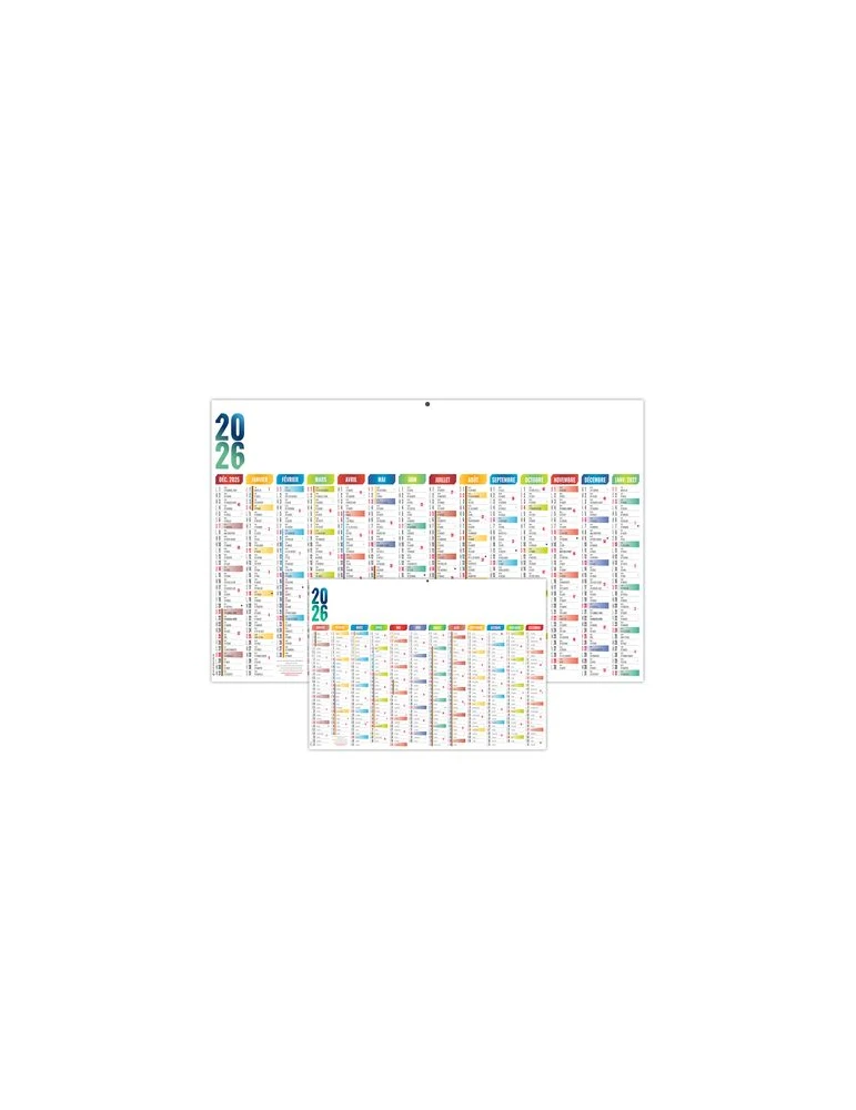 CASIMIR 2026 - MAXI 650 x 405 mm - CC REMBORDE - DOS CUISINE - SANS MARQUAGE - 1 TROU EN TETE