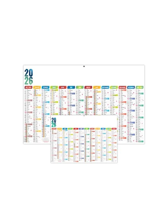 CASIMIR 2026 - MAXI 650 x 405 mm - CC REMBORDE - DOS CUISINE - SANS MARQUAGE - 1 TROU EN TETE