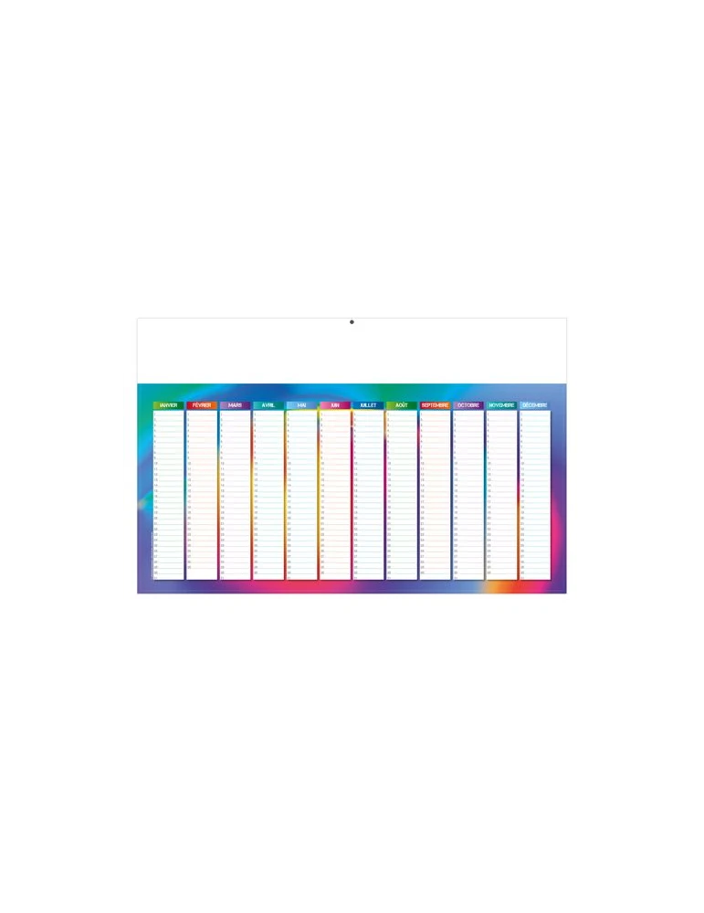 TROPIC 2026 - MAXI 650 x 405 mm - LEGER 400G - DOS BLANC - SANS MARQUAGE - 1 TROU EN TETE