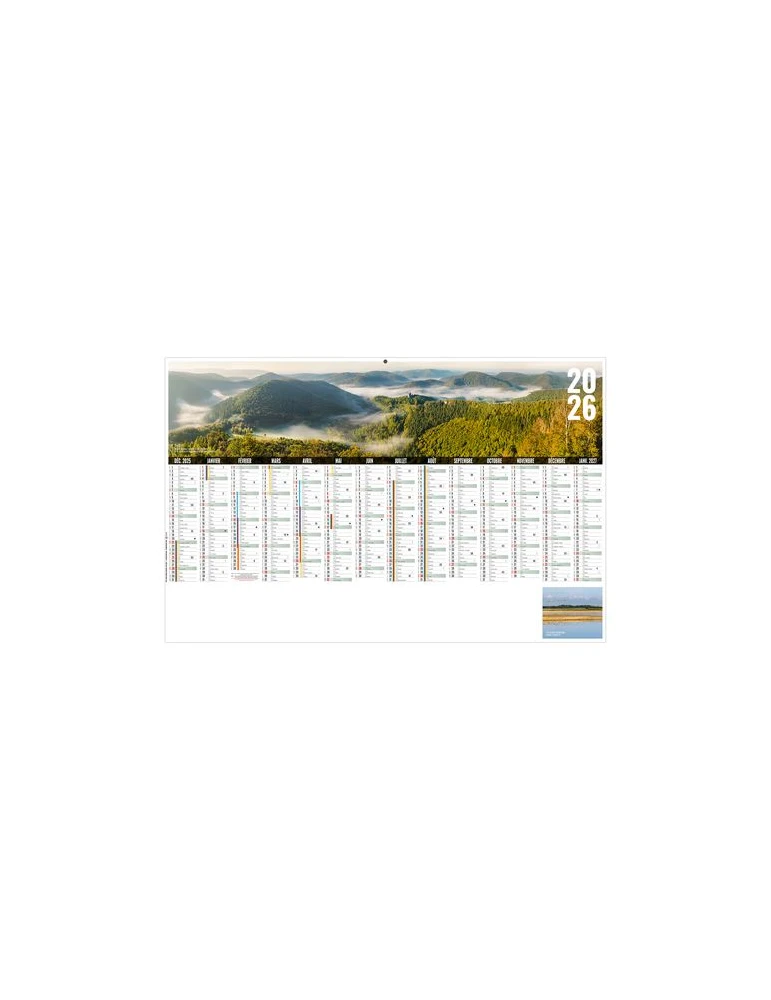 LIBRE CHOIX ALSACIEN 2026 - MAXI 650 x 405 mm - LEGER 400G - DOS CUISINE - SANS MARQUAGE - 1 TROU EN TETE