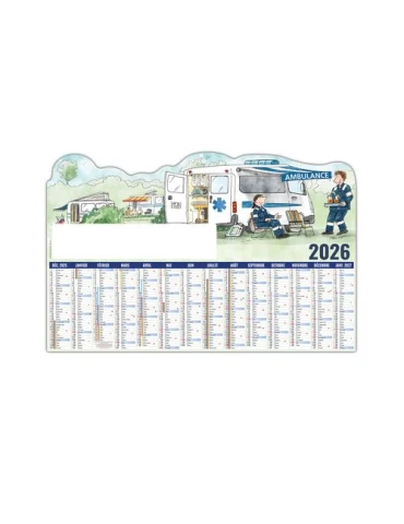 L AMBULANCIER 2026 - MAXI 650 x 405 mm - LEGER 400G - DOS CUISINE - SANS MARQUAGE - 1 TROU EN TETE