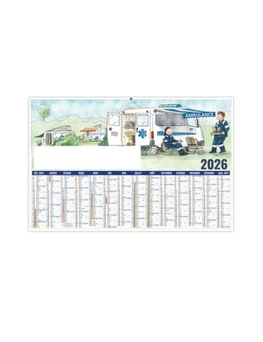 L AMBULANCIER 2026 - MAXI 650 x 405 mm - LEGER 400G - DOS CUISINE - SANS MARQUAGE - 1 TROU EN TETE 2