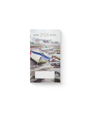 AGENDA ECO POCHE 2026 - THEME BLEU DE MER-1 - 95 x 165 mm - QUINZAINIER 64 PAGES - COUVERTURE 380g QUADRI PAGES 1 ET 4 - PELLICU