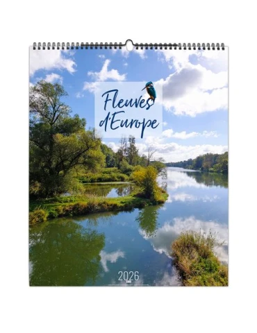 FLEUVES D'EUROPE 2026 - SMALL 330 x 400 mm - MARQUAGE 1 COULEUR - RELIURE BAGUETTE