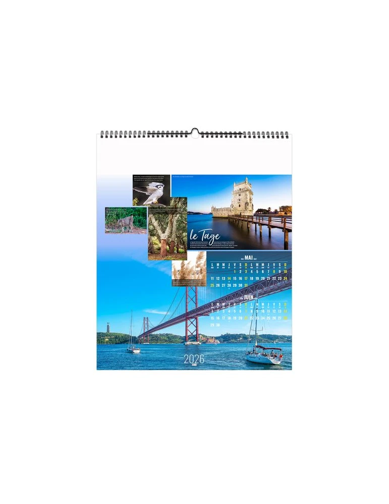 FLEUVES D'EUROPE 2026 - SMALL 330 x 400 mm - MARQUAGE 1 COULEUR - RELIURE BAGUETTE cadeau client original