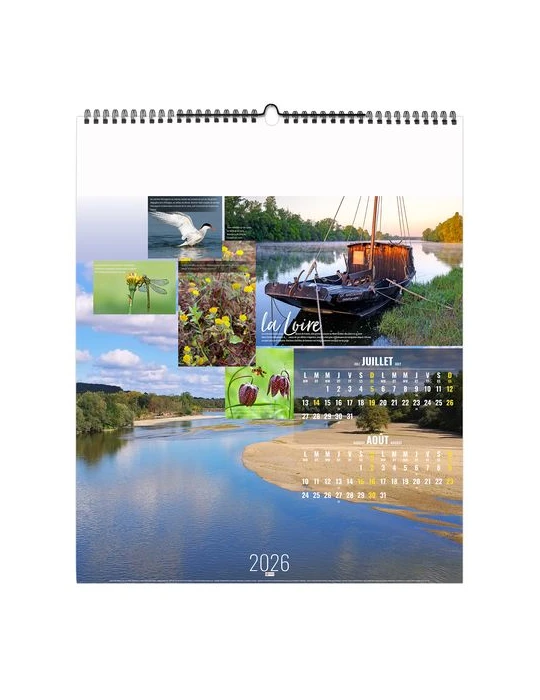 FLEUVES D'EUROPE 2026 - SMALL 330 x 400 mm - MARQUAGE 1 COULEUR - RELIURE BAGUETTE objet publicitaire robuste