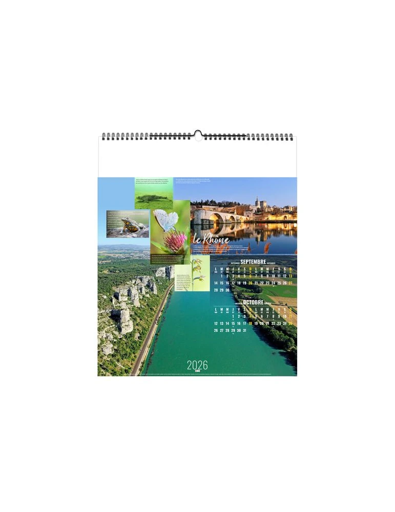 FLEUVES D'EUROPE 2026 - SMALL 330 x 400 mm - MARQUAGE 1 COULEUR - RELIURE BAGUETTE goodies personnalisé en stock