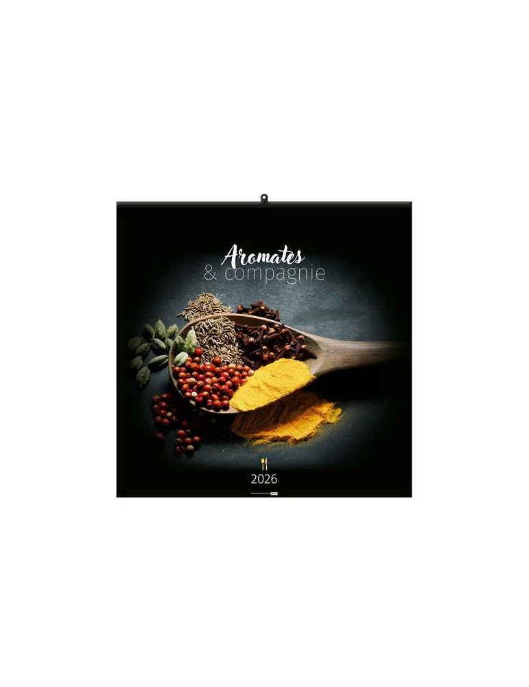 AROMATES ET COMPAGNIE 2026 - SMALL 330 x 330 mm - MARQUAGE 1 COULEUR - RELIURE BAGUETTE goodies publicitaire événementiel