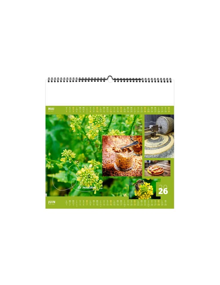 AROMATES ET COMPAGNIE 2026 - SMALL 330 x 330 mm - MARQUAGE 1 COULEUR - RELIURE BAGUETTE cadeau client original