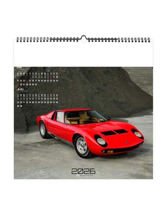 DESIGN CAR 2026 - SMALL 330 x 330 mm - MARQUAGE 1 COULEUR - RELIURE BAGUETTE cadeau client original