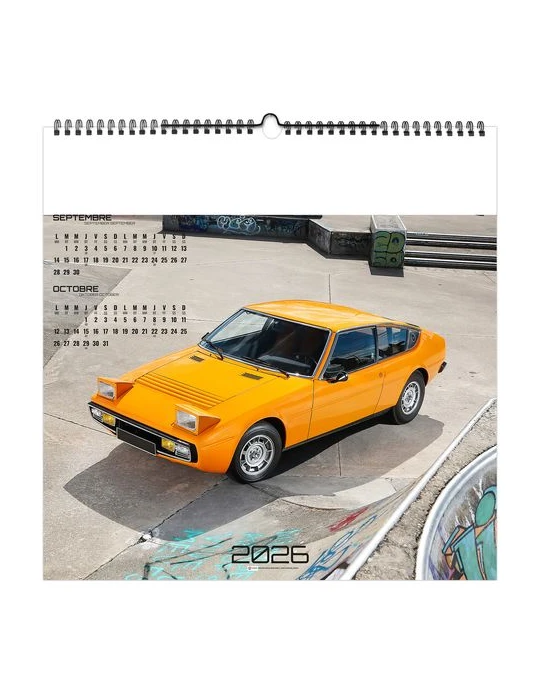 DESIGN CAR 2026 - SMALL 330 x 330 mm - MARQUAGE 1 COULEUR - RELIURE BAGUETTE goodies personnalisé en stock