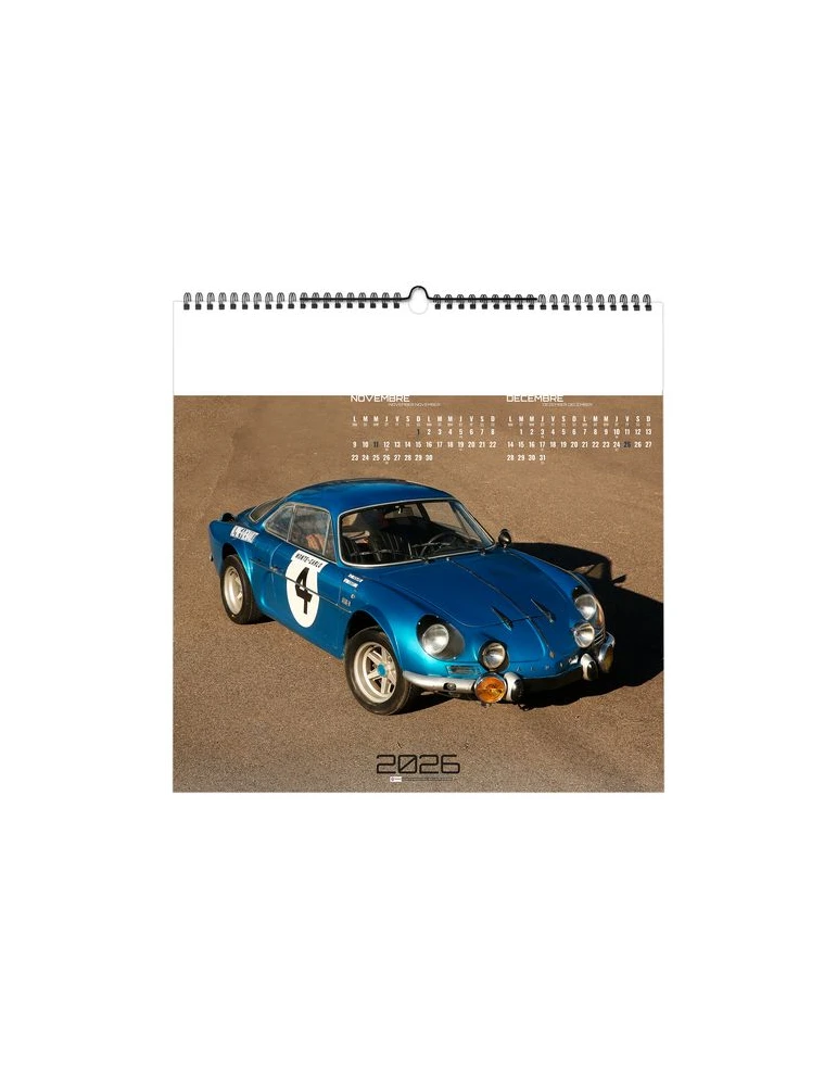 DESIGN CAR 2026 - SMALL 330 x 330 mm - MARQUAGE 1 COULEUR - RELIURE BAGUETTE objet promo petit budget