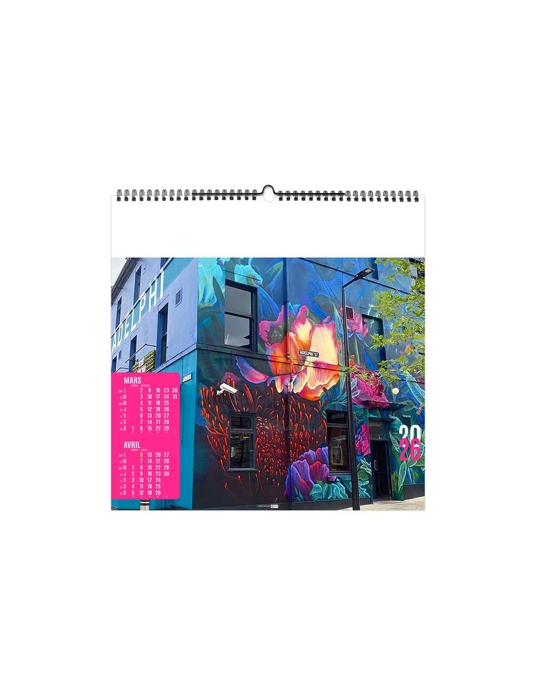 STREET ART 2026 - SMALL 330 x 330 mm - MARQUAGE 1 COULEUR - RELIURE BAGUETTE goodies entreprise design