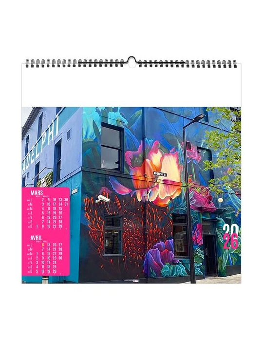 STREET ART 2026 - SMALL 330 x 330 mm - MARQUAGE 1 COULEUR - RELIURE BAGUETTE goodies entreprise design