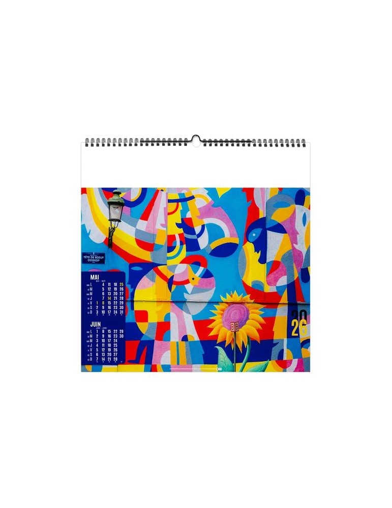 STREET ART 2026 - SMALL 330 x 330 mm - MARQUAGE 1 COULEUR - RELIURE BAGUETTE cadeau client original