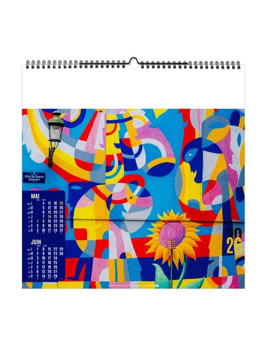 STREET ART 2026 - SMALL 330 x 330 mm - MARQUAGE 1 COULEUR - RELIURE BAGUETTE cadeau client original