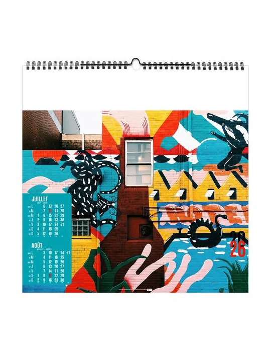 STREET ART 2026 - SMALL 330 x 330 mm - MARQUAGE 1 COULEUR - RELIURE BAGUETTE objet publicitaire robuste
