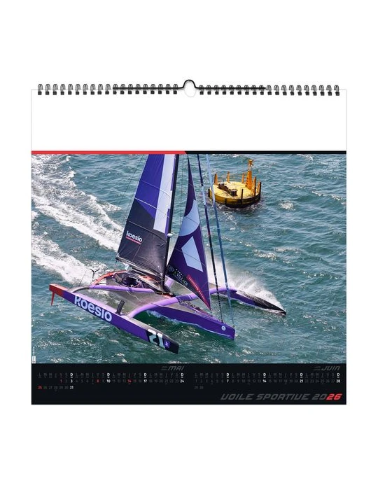 VOILE SPORTIVE 2026 - SMALL 330 x 330 mm - MARQUAGE 1 COULEUR - RELIURE BAGUETTE cadeau client original