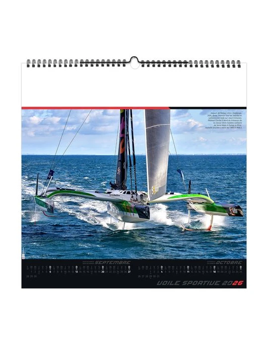 VOILE SPORTIVE 2026 - SMALL 330 x 330 mm - MARQUAGE 1 COULEUR - RELIURE BAGUETTE goodies personnalisé en stock