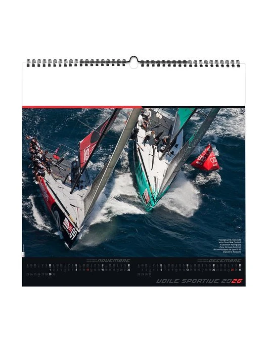 VOILE SPORTIVE 2026 - SMALL 330 x 330 mm - MARQUAGE 1 COULEUR - RELIURE BAGUETTE objet promo petit budget