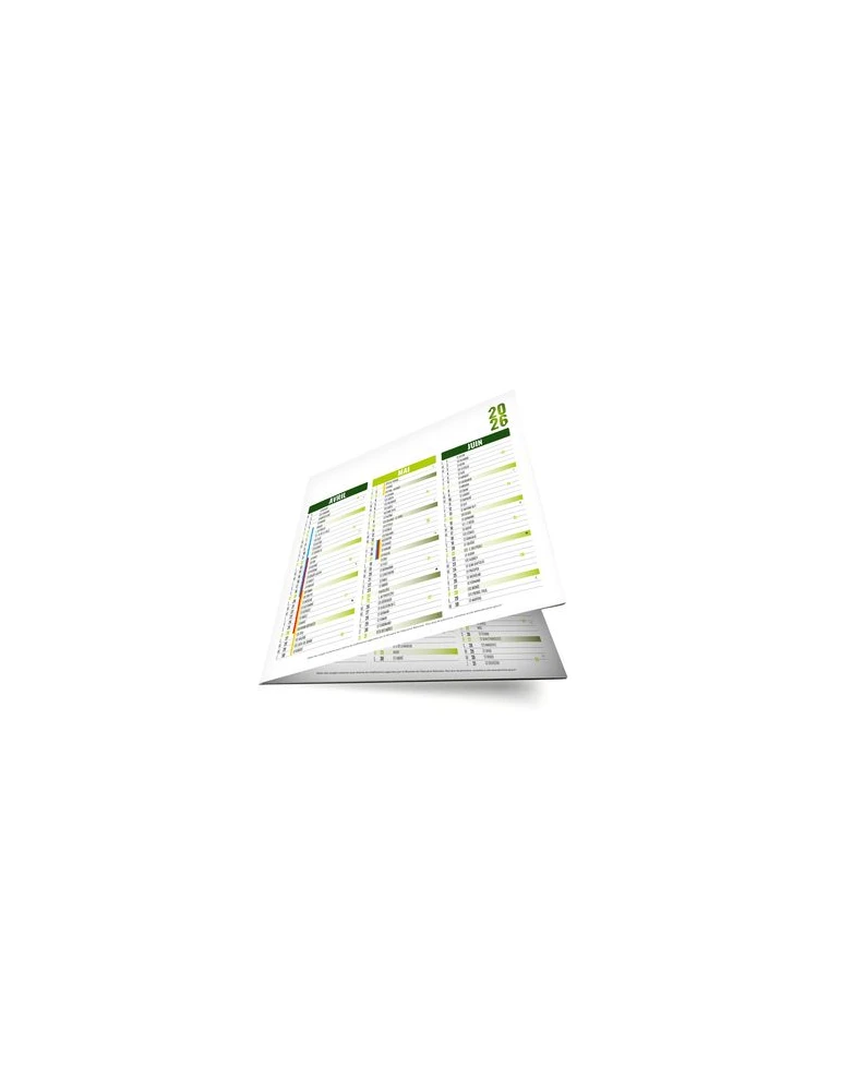 ORIGAMI CARRE VERT 2026 - CC REMBORDE - MARQUAGE 1 COULEUR - IDENTIQUE RECTO VERSO personnalisable avec votre logo