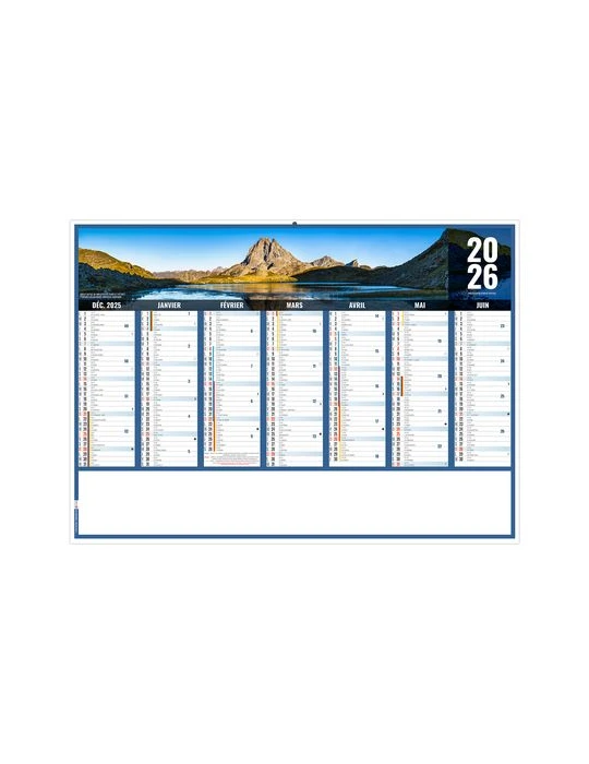 LIBERTE NOUVELLE-AQUITAINE 2026 - MIDI 430 x 335 mm - LEGER 400G - SANS MARQUAGE - 1 TROU EN TETE livraison express 24h 48h