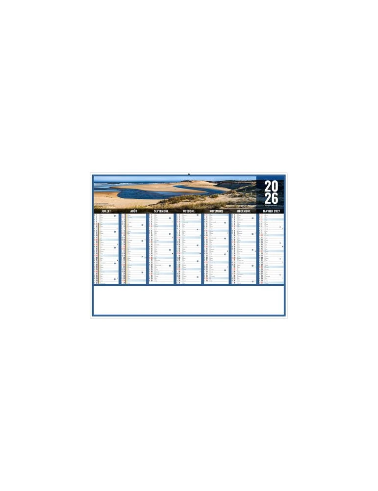 LIBERTE NOUVELLE-AQUITAINE 2026 - MIDI 430 x 335 mm - LEGER 400G - SANS MARQUAGE - 1 TROU EN TETE personnalisation rapide en Fra