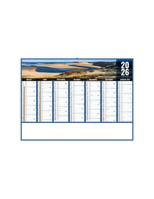 LIBERTE NOUVELLE-AQUITAINE 2026 - MIDI 430 x 335 mm - LEGER 400G - SANS MARQUAGE - 1 TROU EN TETE personnalisation rapide en Fra