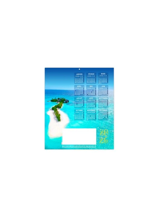 ESTAMPE - OCEAN 2026 - CARRE 325 X 350 mm - QUADRI personnalisable avec votre logo