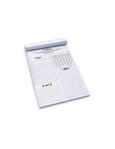 BLOC-NOTE ENCOLLE - MAXI 210 x 297 mm - 30 FEUILLES 80g OFFSET - IMPRESSION RECTO NOIR