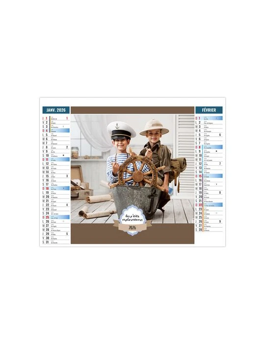 2EN1 - ENFANTS 2026 - SMALL 330 x 470 mm - MARQUAGE 1 COULEUR