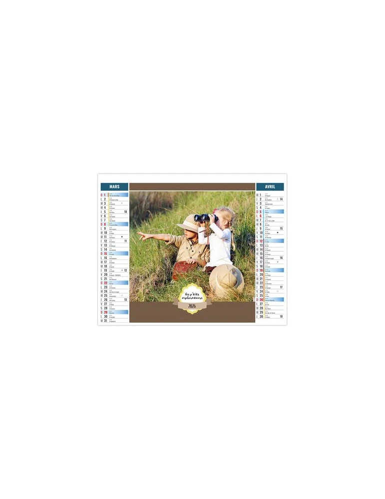 2EN1 - ENFANTS 2026 - SMALL 330 x 470 mm - MARQUAGE 1 COULEUR