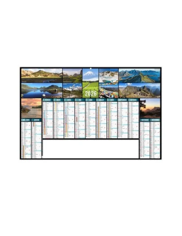 CONTINENTAL 2026 - MAXI 650 x 405 mm - LEGER 400G RECTO SEUL - SANS MARQUAGE - 1 TROU EN TETE personnalisable avec votre logo