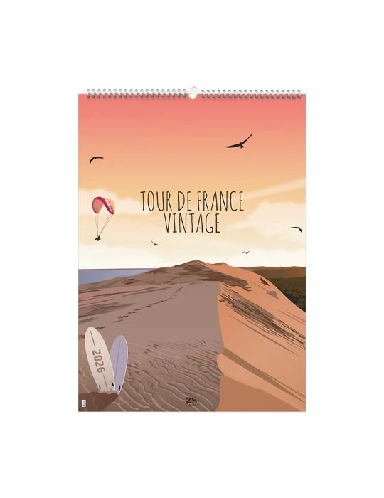 TOUR DE FRANCE VINTAGE 2026 - 6 FEUILLETS - RELIURE BAGUETTE - MARQUAGE 1 COULEUR nombre de pages : 12 pages