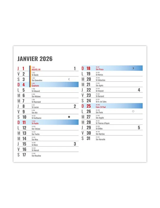 PLAQUE 1 VUE MEDITATION 2026 - DOS CARTON - BLOC B2 - SANS MARQUAGE