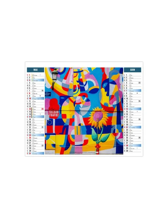 2EN1 - URBAIN 2026 - XXL 474 x 700 mm - MARQUAGE 1 COULEUR livraison express 24h 48h