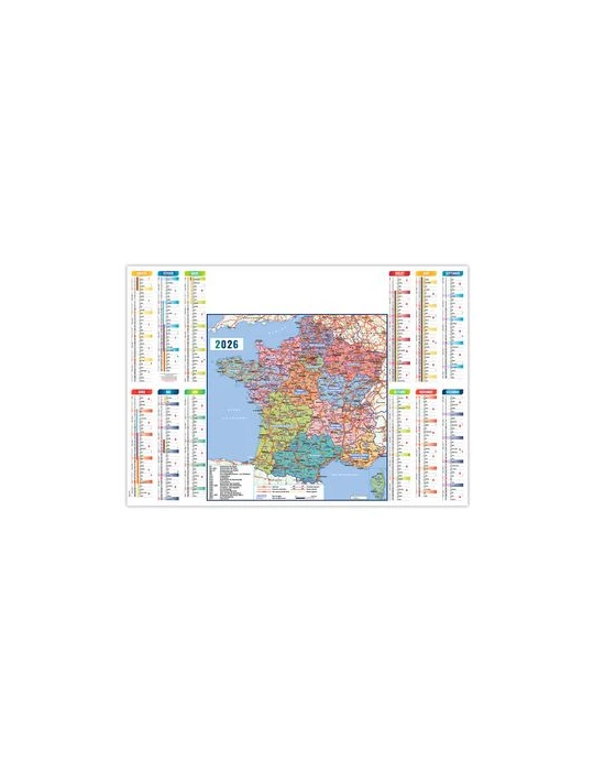 SOUS-MAIN SMP 60 REGIONS 2026 600X420MM PLASTIFIE ENCAPSULE