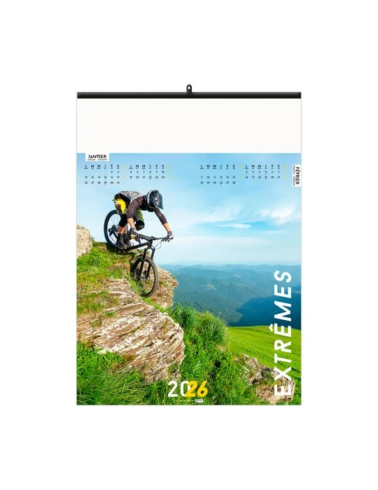 EXTRÊMES 2026 - 6 FEUILLETS - RELIURE BAGUETTE - MARQUAGE 1 COULEUR nombre de pages : 12 pages goodies publicitaire événementiel