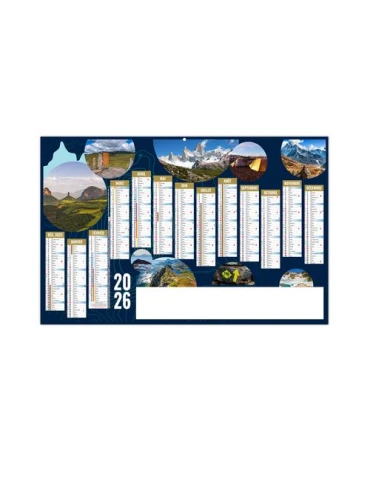 RICHESSES 2026 - MAXI 650 x 405 mm - LEGER 400G RECTO SEUL - SANS MARQUAGE - 1 TROU EN TETE personnalisable avec votre logo