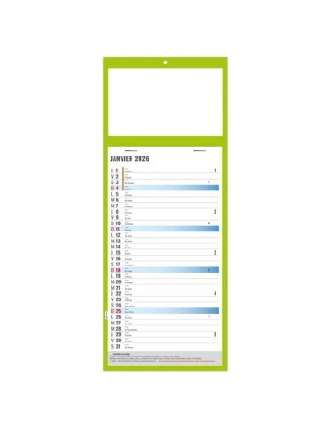 PLAQUE 1 VUE SIMPLE VERTE 2026 BLOC ET DOS CARTON AGRAFES SANS MARQUAGE