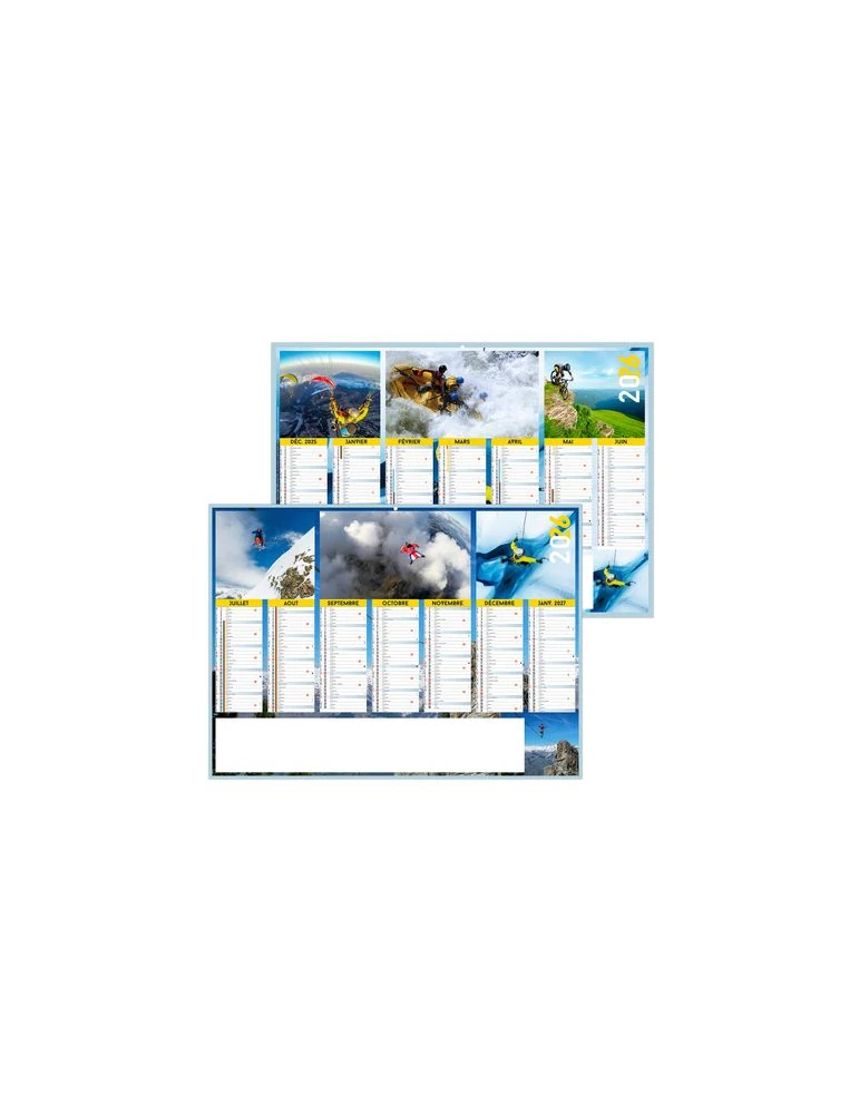 ADRENALINE 2026 - MIDI 430 x 335 mm - LEGER 400G - SANS MARQUAGE - 1 TROU EN TETE