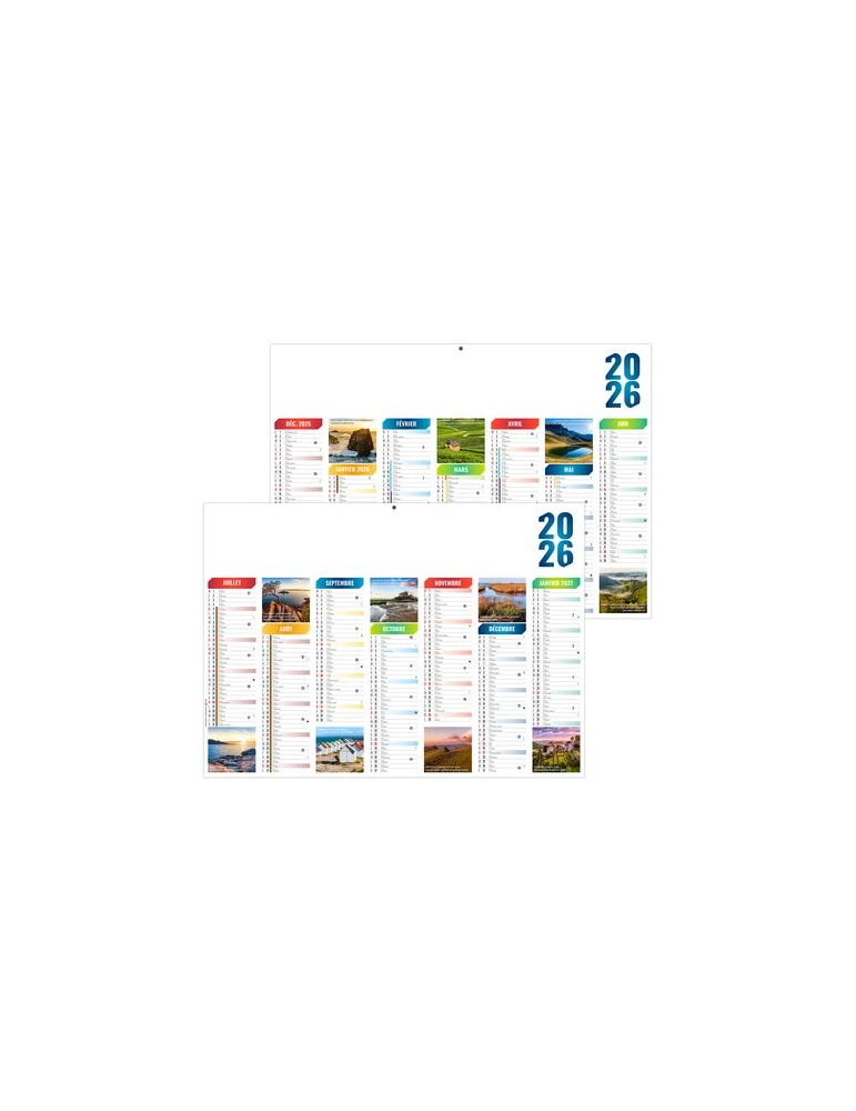 EMILIEN 2026 - MIDI 430 x 335 mm - LEGER 400G - SANS MARQUAGE - 1 TROU EN TETE