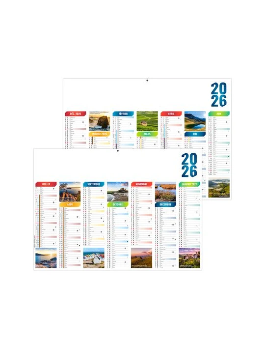 EMILIEN 2026 - MIDI 430 x 335 mm - LEGER 400G - SANS MARQUAGE - 1 TROU EN TETE