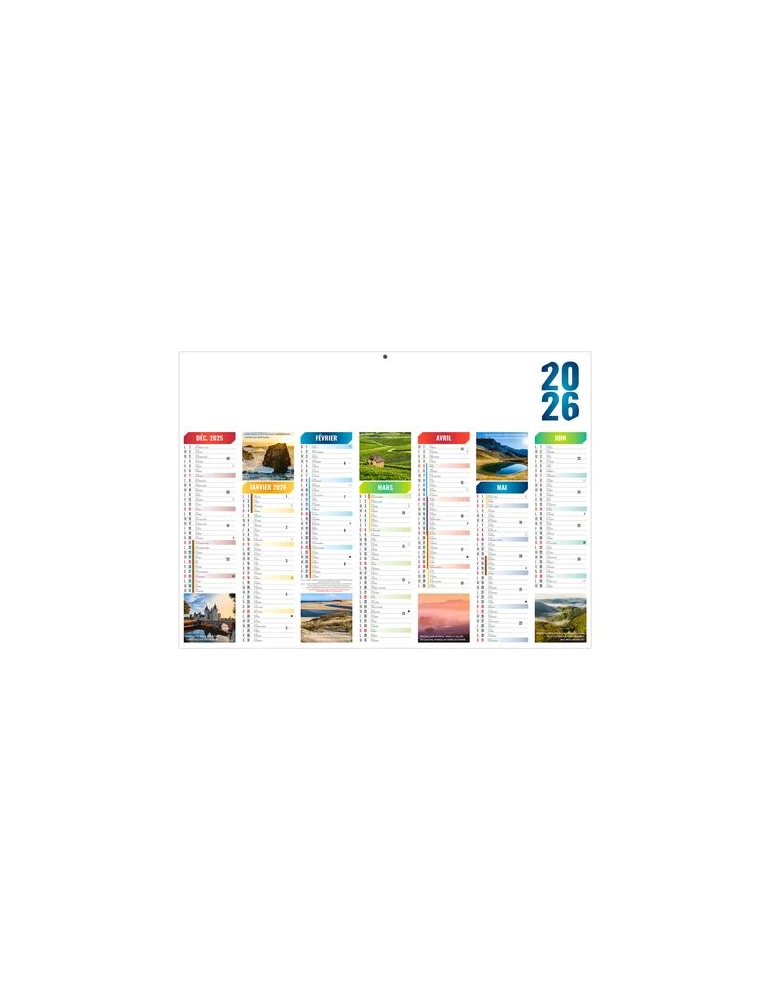 EMILIEN 2026 - MIDI 430 x 335 mm - LEGER 400G - SANS MARQUAGE - 1 TROU EN TETE