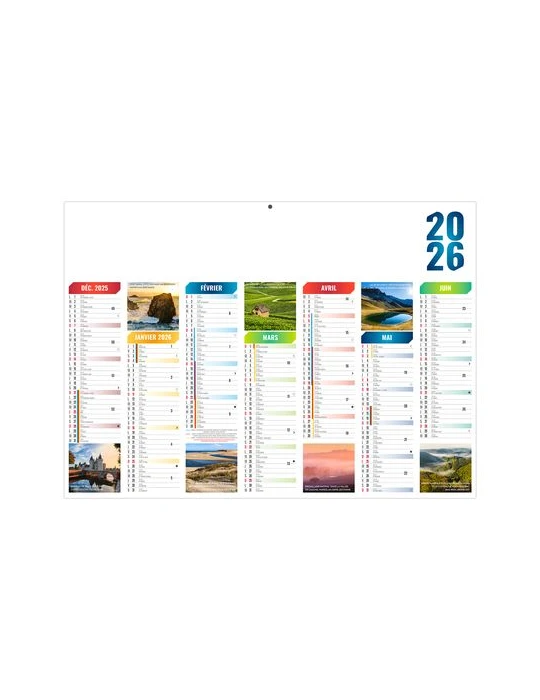 EMILIEN 2026 - MIDI 430 x 335 mm - LEGER 400G - SANS MARQUAGE - 1 TROU EN TETE