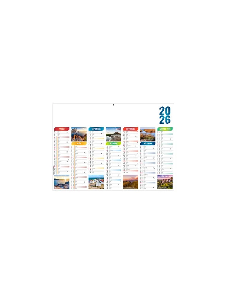 EMILIEN 2026 - MIDI 430 x 335 mm - LEGER 400G - SANS MARQUAGE - 1 TROU EN TETE