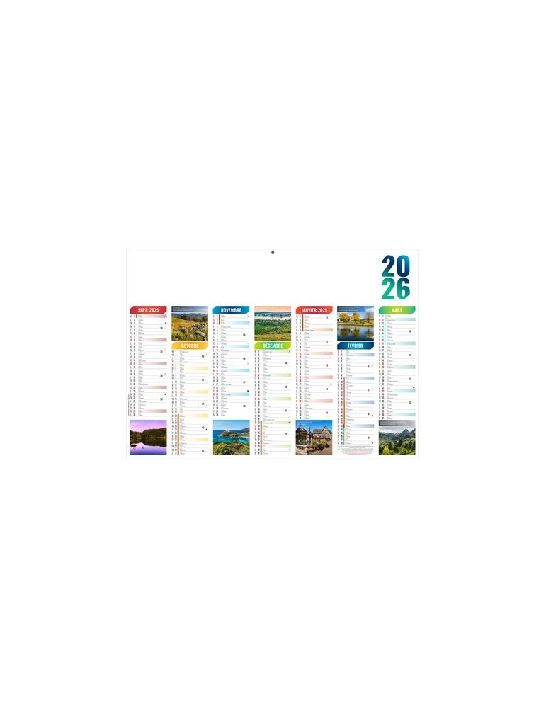 SCO-EMILIEN 2026 - MIDI 430 x 335 mm - LEGER 400G - SANS MARQUAGE - 1 TROU EN TETE livraison express 24h 48h